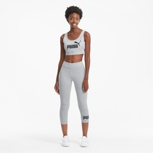 Puma Essentials 3/4 Logo Leggings Kadın Gri Tayt