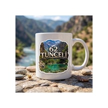 Tunceli Temalı Kupa Bardak Kültürel Motifler Desen 8 Beyaz Beyaz