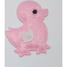 Civciv Pembe Süsleme Kumaş Sticker 100 Adet Pembe