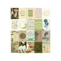 20 Parça A5 Greencore Art Wall Collage Poster Seti Hediyelik Estetik Doğa Resimli Duvar Afişi