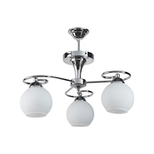 Salon - Mutfak - Yatak Odası Modern Krom Camlı Üçlü Avize Diğer