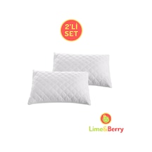 Lime&berry 2'li Set Yastık Koruyucu, Kapitone Desenli Yastık Alezi, 50 X 70 Cm Beyaz