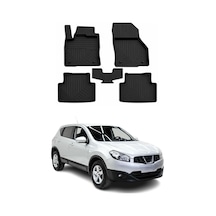 Nissan Qashqai 1 2007-2014 Uyumlu 4d Havuzlu Paspas Kauçuk Siyah 5 Parça