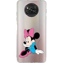 Xiaomi Poco X3 Pro Kamera Korumalı Kapak Minnie Mouse Tasarımlı Şeffaf Kılıf Şeffaf