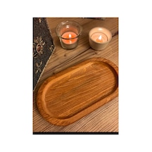 Sunum Servis Tabağı 22x11cm Çok Amaçlı Sunum Tabağı Yağdanlık Sabunluk Stand Altlık Kahverengi Kahverengi