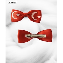 Türk Bayrağı Bayrak 23 Nisan Klipsli Kırmızı Toka Seti 2 Adet