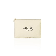 Tabby Design Sihirli Kahve Baskılı Clutch Makyaj Çantası