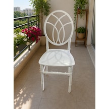 Lalezar Model Beyaz Plastik Sandalye 4'lü