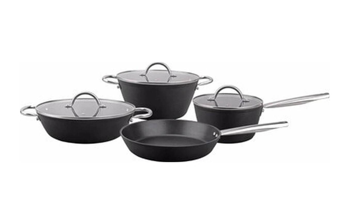 Varsha Siyah Tencere Takımı 7 Parça Bakır - Siyah Varsha Siyah Tencere Takımı 7 Parça Bakır - Siyah