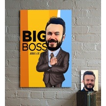 Kişiye Özel Bay Big Boss Karikatür Ahşap Tablo - 3