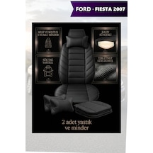 Fiesta 2007 Uyumlu Premium Siyah Renk Lüks 2 Adet Minder Ve Yastık