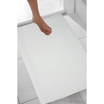 Buççin Online Mağaza 2 Li Ayak İzli Banyo Ayak Havlusu %100 Pamuklu Renkli 50x70 Cm Menom %100 Pamuk Beyaz Çok Renkli