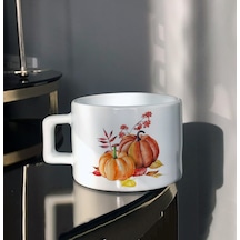 Bal Kabakları Tasarım Baskılı Beyaz Beyaz Çay-Kahve Fincanı