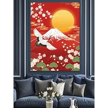 Ahşap Tablo Japonya Dağ Ve Turna