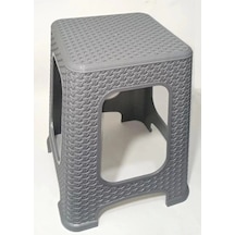 4 Adet Küçük Gri Tabure Kir Tutmaz 30 Cm Hasır Örgü Uygun Alt Kuşaklı Sağlam Dizayn Renkli