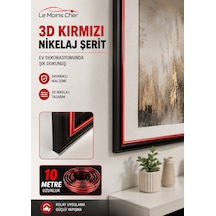 3d Kırmızı Nikelaj Şerit 10 Metre Ayna Tablo Çerçeve Dekor Şeridi