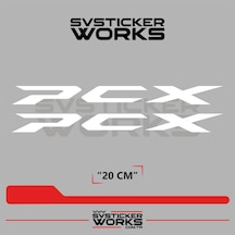 Honda Pcx Uyumlu Sticker Yazı Yüksek Kalite Özel Kesim Folyo 2'li Set Beyaz