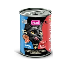 Hobi Maxicat Mixed Somon Ve Dana Etli Kedi Konservesi 400 Gr Gerçek Et Parçacıklı, Vitamin Destekli