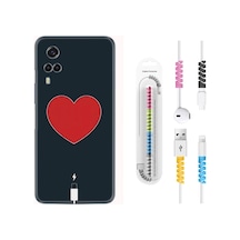 Vivo Y53S Kılıf Rasta Boyun Askılı Mavi Mermer 1297
