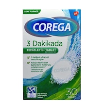 Corega 3 Dakikada Protez Temizleyici Tablet 30'lu + Corega Tat İçermez Diş Protezi Yapıştırıcı 40 G