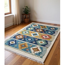 Etnik Desenli Modern Halı Dekoratif Kilim Çok Renkli
