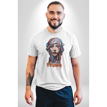Khansa Eşarp Kadın Tasarımı Unisex Unisex Beyaz Organik Baskılı T-shirt Penye Yüksek Kalite Beyaz