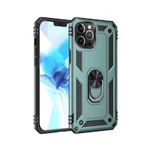 Apple İphone 12 Pro Max Kılıf Sofya Yüzüklü Silikon Kapak - Yeşil