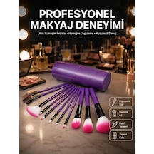 12 Parça Profesyonel Makyaj Fırçası Far Fırçası Allık Fırçası Yumuşak Kıllı