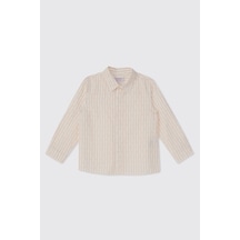 Panço Erkek Bebek Çizgili Ekru Gömlek Krem 2521BB06014