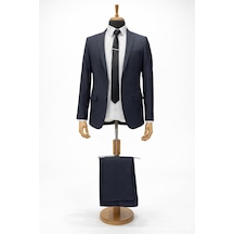 Erkek İtalyan Kesim Regular Fit Takım Elbise - 7484 Füme