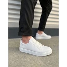 Jy165 Elite Bağcıklı Cilt Erkek Günlük Sneaker Ayakkabı Cbt - Beyaz Beyaz