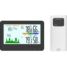 433 Mhz Kablosuz İç/dış Sıcaklık Ve Nem Ölçer, Lcd Ekranlı Hava Durumu İstasyonu, 100m Menzil, Type-c, 1 Dış Ünite, Siyah