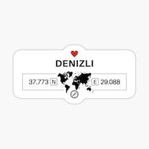 Denizli Gps Harita Sticker Oto Araba Yapıştırma 17Cm