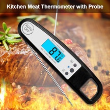 Anlık Okuma Gıda Termometresi Su Geçirmez Elektronik Bbq Termometresi Mutfak Termometresi Gıda Et Termometresi Siyah
