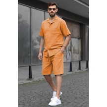 Madmext Erkek Turuncu Basic Oversize Gömlek Takımı 5588-turuncu Turuncu
