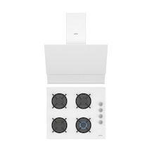 Simfer QS Beyaz 2'li Cam Ankastre Set (3507 Ocak + 8704 Davlumbaz)