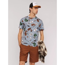 Zolla Baskılı Pamuklu Erkek Tişörtü 234588657 Gri