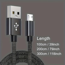 Oldfriend Hızlı Şarj Nylon Örgülü Micro Usb Kablosu Samsung Uyumlu Xiaomi Vivo Oppo Redmi Android Telefonlar İçin Mavi 1m