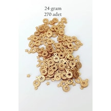Oya Abiye Bileklik Kolye Pleksi Metalik Plastik Pul Altın Renk 24 Gram 270 Adet - Bnc537