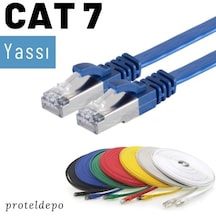 Irenis CAT7 Kablo Yassı FTP Ethernet Network LAN Ağ Kablosu, 7,5 M-Sarı