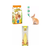 Hamster Temel İhtiyaçları 3 Parça Quik Hamster Yemi, 90ml Suluk, Kemirme Taşı