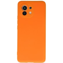 Xiaomi Mi 11 Uyumlu Kılıf Nano İçi Kadife Silikon - Turuncu