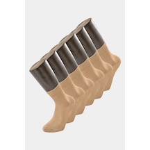 Türen 9102 Erkek Bamboo Düz Yarım Soket Çorap 6'lı Paket-bej Bej