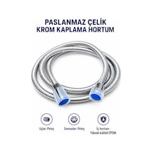 Premium Paslanmaz Çelik Krom Duş Hortumu Pirinç Uçlu Epdm İç Hortum