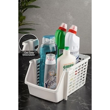 Üst Üste Eklenebilir Banyo Mutfak Rafı 1 Adet Beyaz Üst Üste Eklenebilir Banyo Mutfak Rafı 1 Adet Beyaz