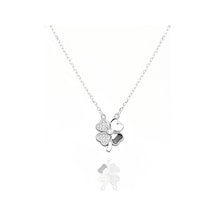 Brezza Lusso Jewelry  Swarovski Taşlı Mineli Yonca Model Kadın Gümüş Kolye 45 CM 45 CM