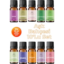 Aşkı Bahçesi Esansiyel Uçucu Koku Yağı Buhurdanlık Yağı Difüzör Esansı 10'lu Set 10x10ml Karışık