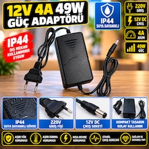 12v 4a 48w Ip44 Suya Dayanıklı Güç Adaptörü 220v Giriş 12 Volt Dc Çıkış Fişli Trafo Led Şerit Kamera Aydınlatma Adaptörü