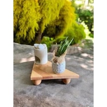 Bambu Top Ayaklı Üçgen Stant, Sunum Tahtası 18x34 Bambu