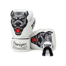 Titan Sport Beyaz Pitbull Siyah Desenli Set Fgr Model-7 Boks Eldiveni Çok Renkli